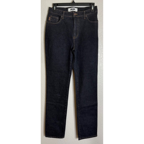 Moschino Denim - Moschino Womens Size 30 Jeans Dark Wash Peace Sign‎ Straight Leg Denim Donna